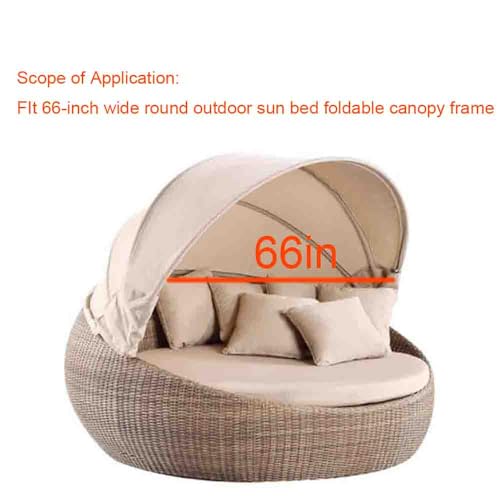 Auvent de rechange universel 167,6 cm pour lit de repos extérieur – Toile imperméable compatible avec transats en osier-