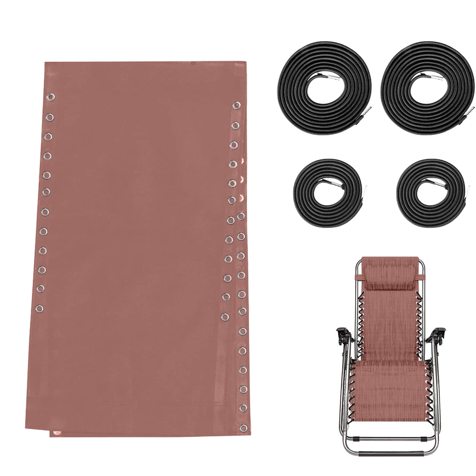 Chaise Longue Pliante Jardin Extérieur, Toile Rechange pour Bain de Soleil Pliable avec 4 Coins, Coussin Résistant pour 